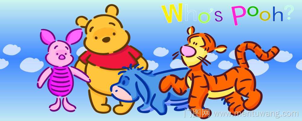  移门图 雕刻路径 橱柜门板  MT P61028 小熊维尼 跳跳虎 腰线 UV打印 腰线 儿童房 卡通 维尼熊 小猪 迪士尼